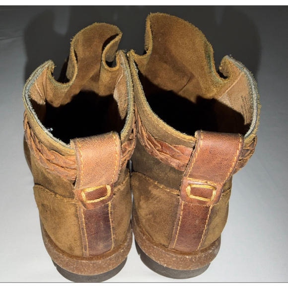 BØRN Temple Suede Leather Ankle Boot Boho Rustic Lace-Up Brown Women 7.5 Comfort - Picture 3 of 8